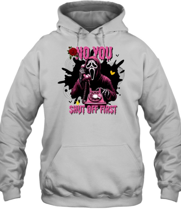 No You Hang Up Ghostface Rotary Phone Slasher Halloween T- Unisex Hoodie