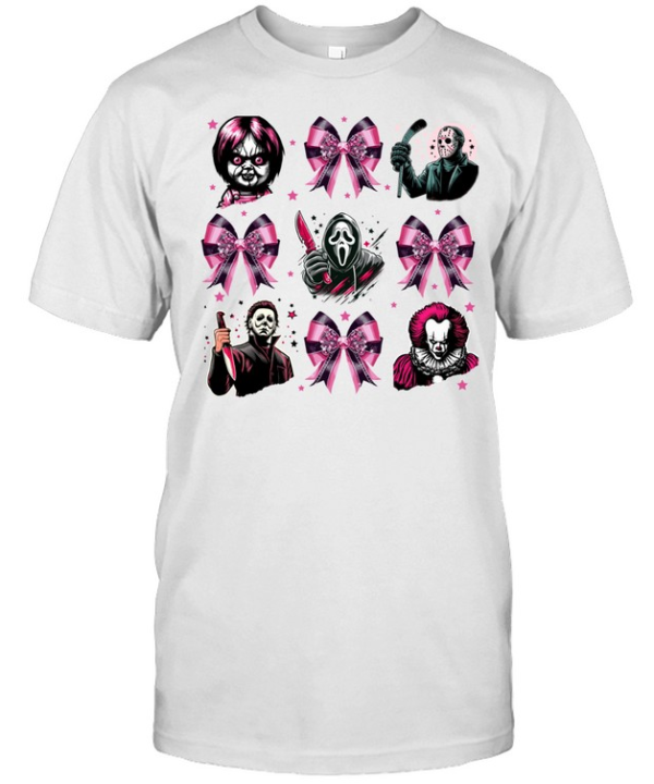 Pink Coquette Bow Horror Slashers Movie Killer Halloween T- Classic Men's T-shirt