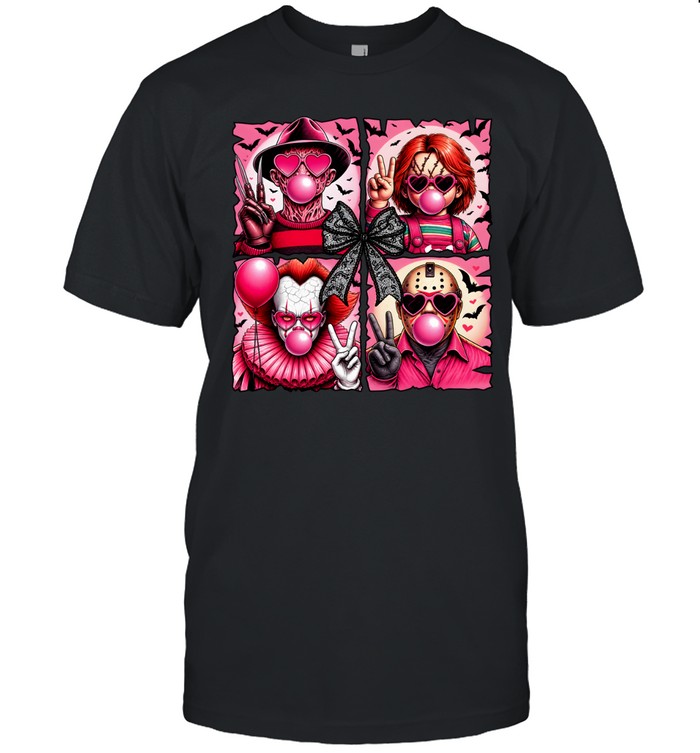 Pink Coquette Slasher Squad Bubblegum Bow Halloween Graphic Classic Men's T-shirt Pink Coquette Slasher Squad Bubblegum Bow Halloween Graphic Classic Men's T-shirt