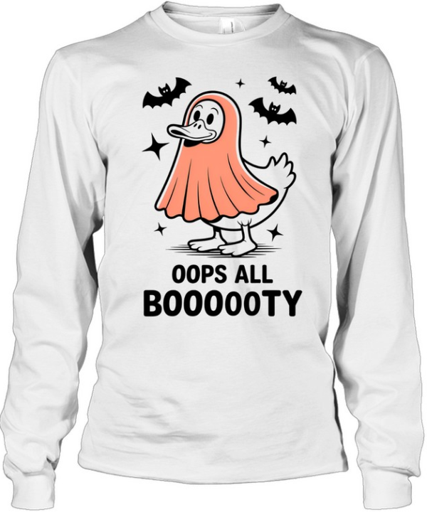 Pink Ghost Silhouette Minimalist Aesthetic Halloween T- Long Sleeved T-shirt