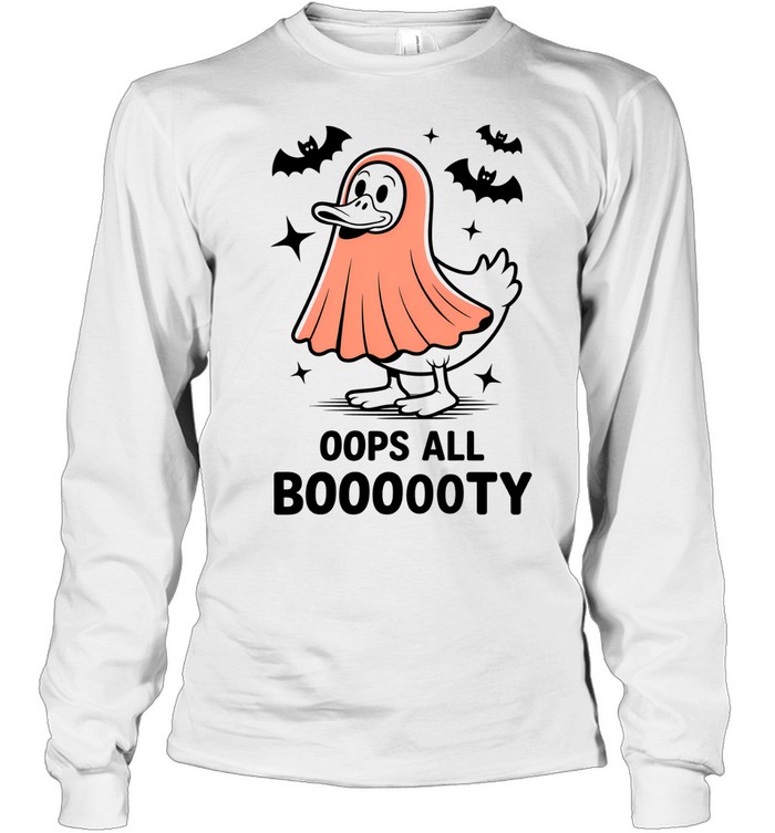 Pink Ghost Silhouette Minimalist Aesthetic Halloween T- Long Sleeved T-shirt