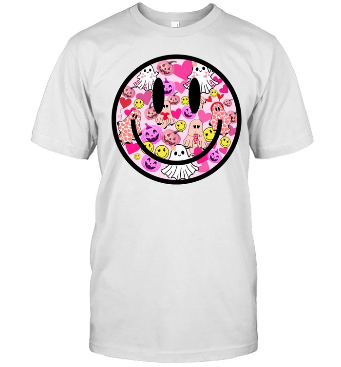 Pink Halloween Smiley Face Ghost Pumpkin Coquette T- Classic Men's T-shirt Pink Halloween Smiley Face Ghost Pumpkin Coquette T- Classic Men's T-shirt