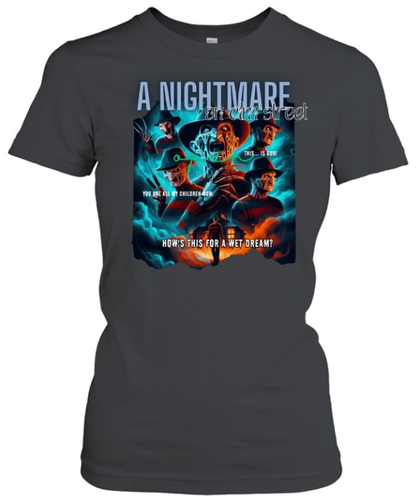 Retro A Nightmare On Elm Street Graphic Tee Freddy Claw Glove Horror Movie Spooky  Classic Women's T-shirt