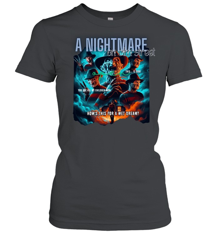 Retro A Nightmare On Elm Street Graphic Tee Freddy Claw Glove Horror Movie Spooky Classic Women's T-shirt
