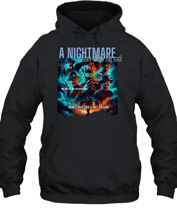 Retro A Nightmare On Elm Street Graphic Tee Freddy Claw Glove Horror Movie Spooky Unisex Hoodie