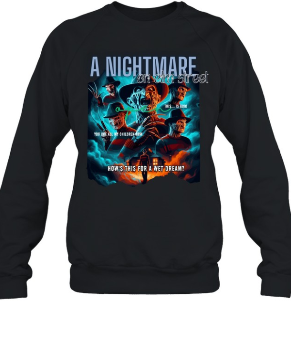 Retro A Nightmare On Elm Street Graphic Tee Freddy Claw Glove Horror Movie Spooky Unisex Sweatshirt