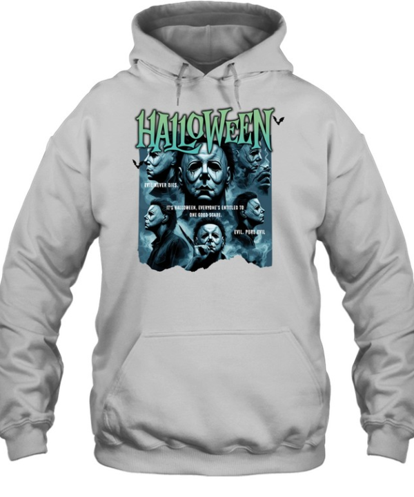 Retro Halloween Graphic Tee Evil Pure Evil Masked Killer Horror Fan Spooky  Unisex Hoodie