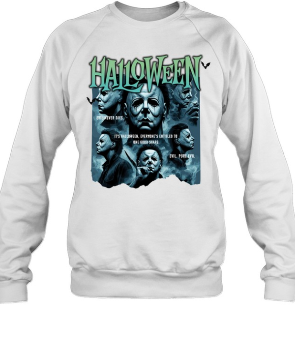 Retro Halloween Graphic Tee Evil Pure Evil Masked Killer Horror Fan Spooky  Unisex Sweatshirt