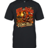 Retro He's From Texas Graphic Tee Chainsaw Slasher Skeleton Red Coat Pumpkin Spooky  Classic Men's T-shirt
