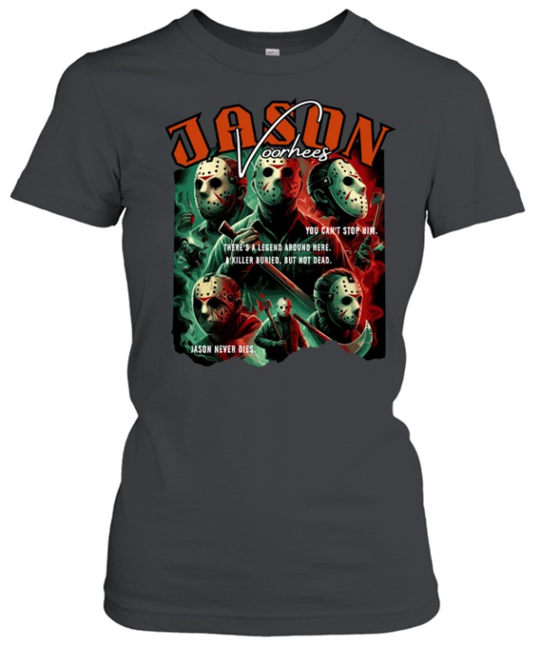 Retro Jason Voorhees Graphic Tee Camp Slasher Masked Killer Horror Fan Spooky  Classic Women's T-shirt