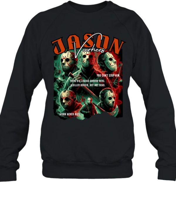 Retro Jason Voorhees Graphic Tee Camp Slasher Masked Killer Horror Fan Spooky  Unisex Sweatshirt