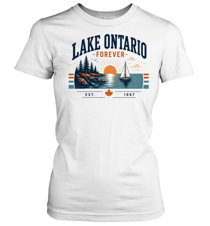 Retro Lake Vacation Graphic Classic Women's T-shirt