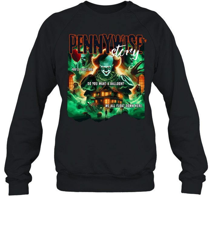 Retro Pennywise Story Graphic Tee Scary Clown Red Balloon Horror Movie Spooky Unisex Sweatshirt Retro Pennywise Story Graphic Tee Scary Clown Red Balloon Horror Movie Spooky Unisex Sweatshirt