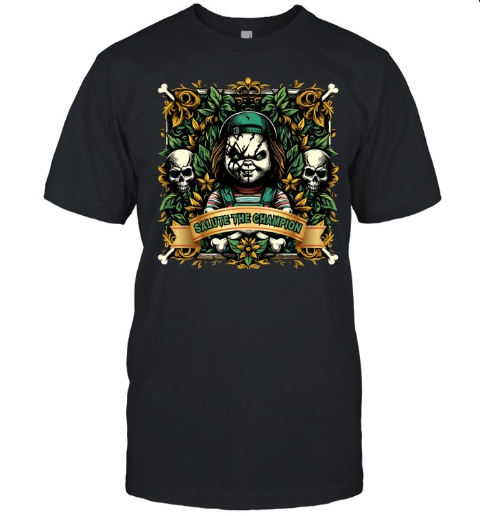 Salute The Champion Chucky Killer Doll Horror Halloween Classic Men's T-shirt Salute The Champion Chucky Killer Doll Horror Halloween Classic Men's T-shirt