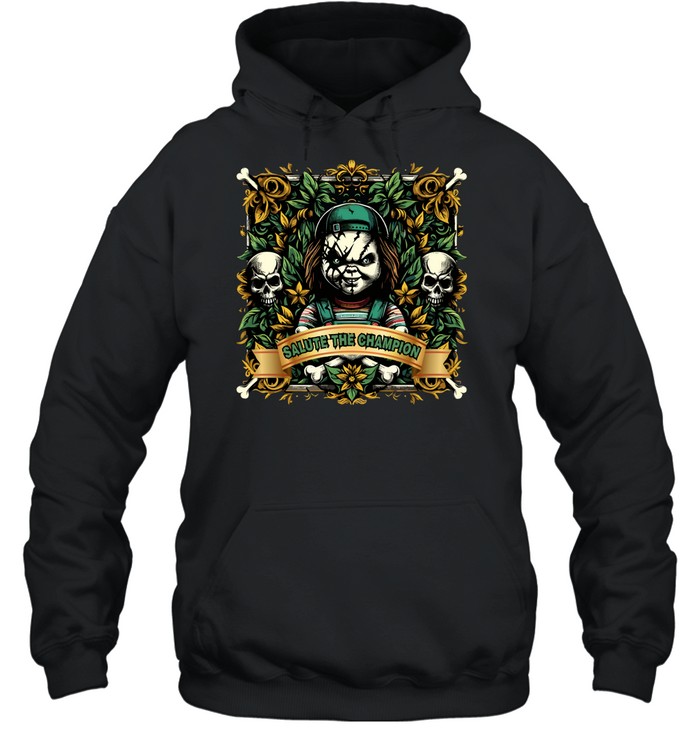 Salute The Champion Chucky Killer Doll Horror Halloween Unisex Hoodie Salute The Champion Chucky Killer Doll Horror Halloween Unisex Hoodie