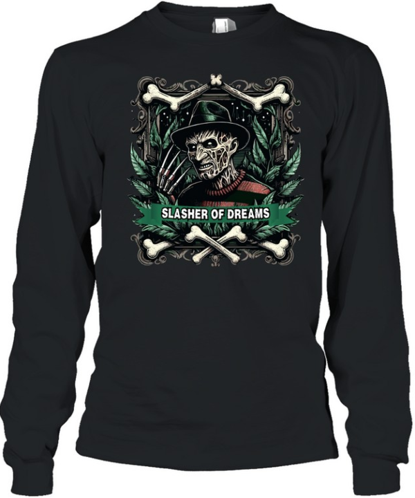 Slasher Of Dreams Freddy Krueger Horror Nightmare Graphic T- Long Sleeved T-shirt
