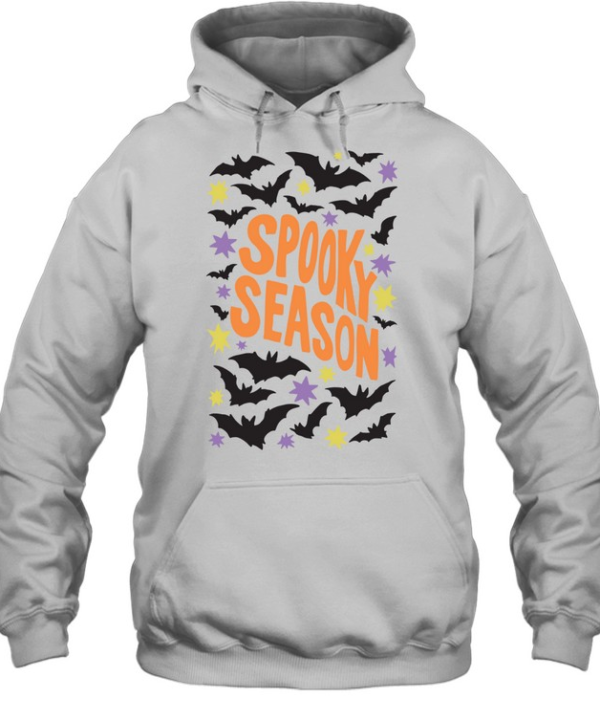 Spooky Season Flying Bats Stars Halloween T- Unisex Hoodie