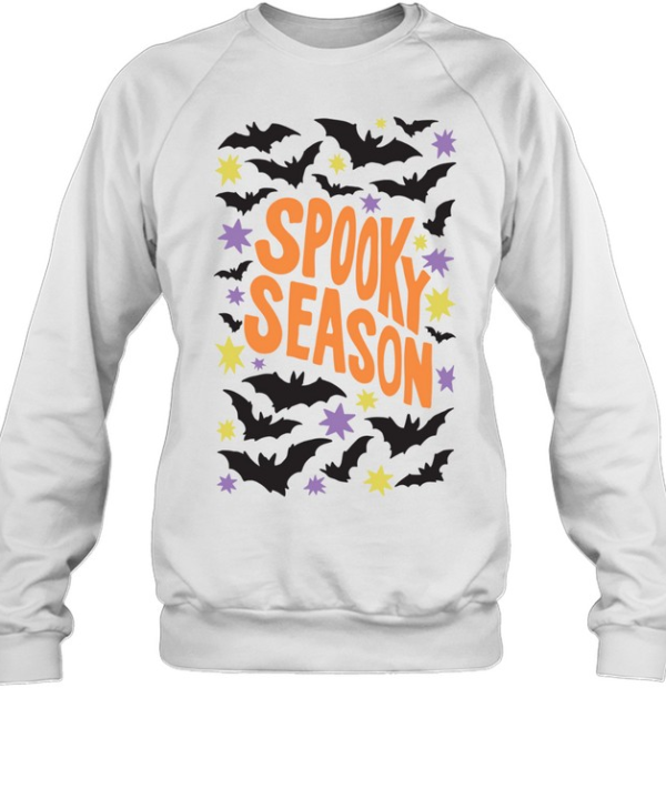 Spooky Season Flying Bats Stars Halloween T- Unisex Sweatshirt