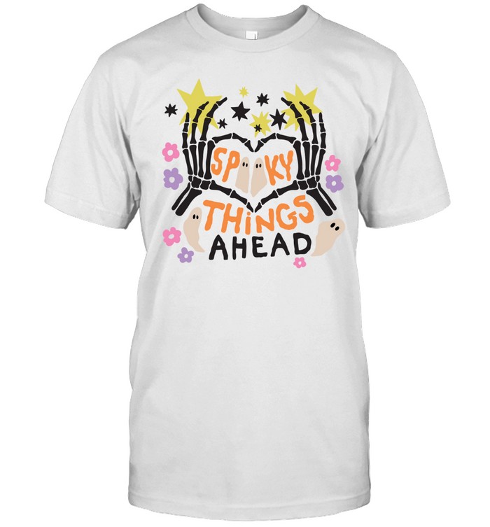 Spooky Things Ahead Skeleton Heart Hands Cute Ghost Halloween T- Classic Men's T-shirt Spooky Things Ahead Skeleton Heart Hands Cute Ghost Halloween T- Classic Men's T-shirt
