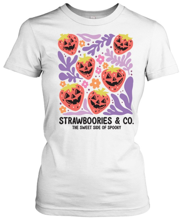 Strawboories And Co Sweet Side Of Spooky Halloween T- Classic Women's T-shirt