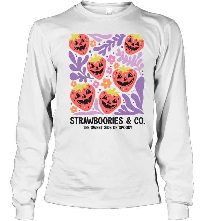 Strawboories And Co Sweet Side Of Spooky Halloween T- Long Sleeved T-shirt