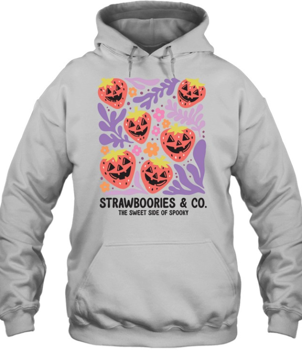 Strawboories And Co Sweet Side Of Spooky Halloween T- Unisex Hoodie