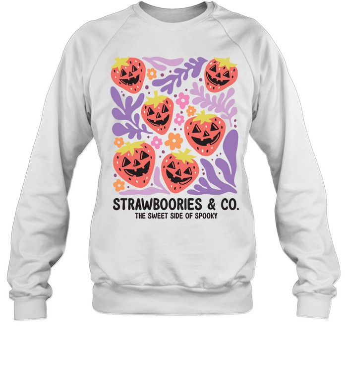 Strawboories And Co Sweet Side Of Spooky Halloween T- Unisex Sweatshirt Strawboories And Co Sweet Side Of Spooky Halloween T- Unisex Sweatshirt