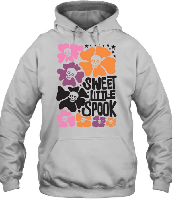 Sweet Little Spook Retro Floral Skull Flowers Halloween T- Unisex Hoodie