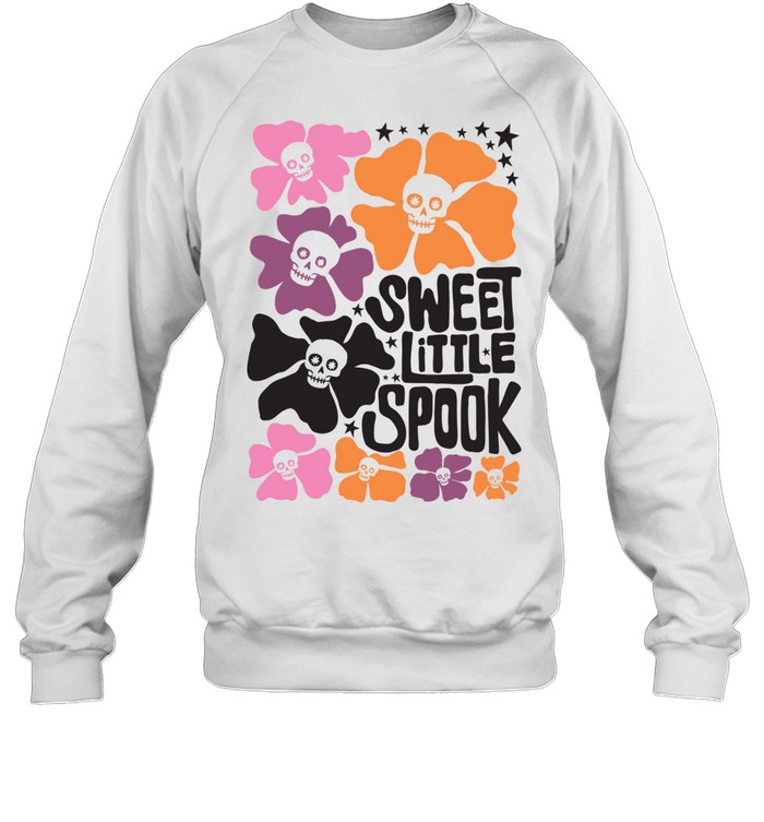 Sweet Little Spook Retro Floral Skull Flowers Halloween T- Unisex Sweatshirt Sweet Little Spook Retro Floral Skull Flowers Halloween T- Unisex Sweatshirt