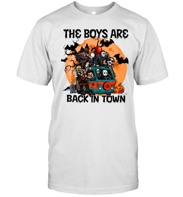 The Boys Are Back In Town Horror Slasher Mystery Machine Van Halloween Classic Men's T-shirt The Boys Are Back In Town Horror Slasher Mystery Machine Van Halloween Classic Men's T-shirt