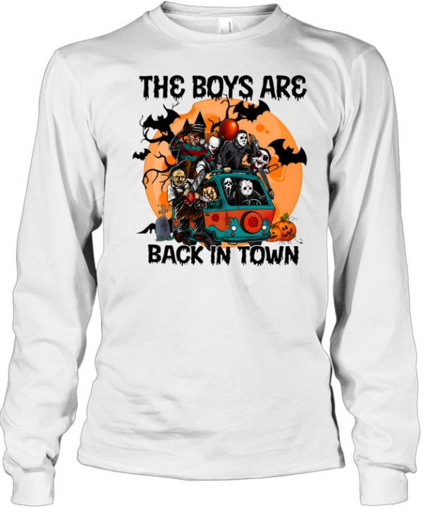 The Boys Are Back In Town Horror Slasher Mystery Machine Van Halloween Long Sleeved T-shirt