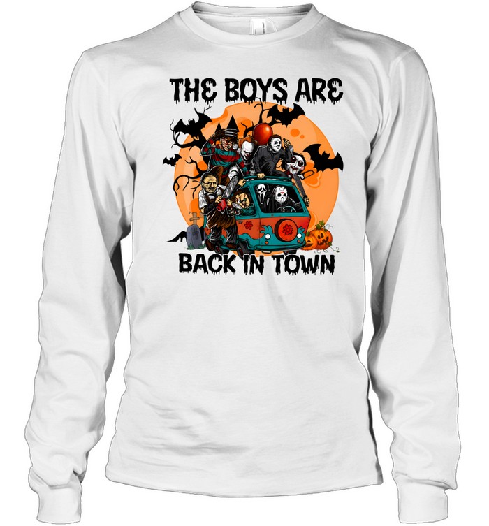 The Boys Are Back In Town Horror Slasher Mystery Machine Van Halloween Long Sleeved T-shirt