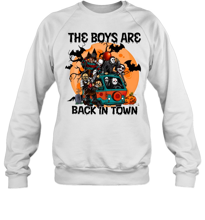 The Boys Are Back In Town Horror Slasher Mystery Machine Van Halloween Unisex Sweatshirt The Boys Are Back In Town Horror Slasher Mystery Machine Van Halloween Unisex Sweatshirt