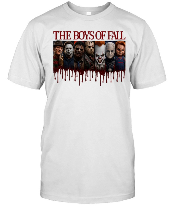 The Boys Of Fall Horror Slasher Squad Bleeding Film Strips Halloween  Classic Men's T-shirt