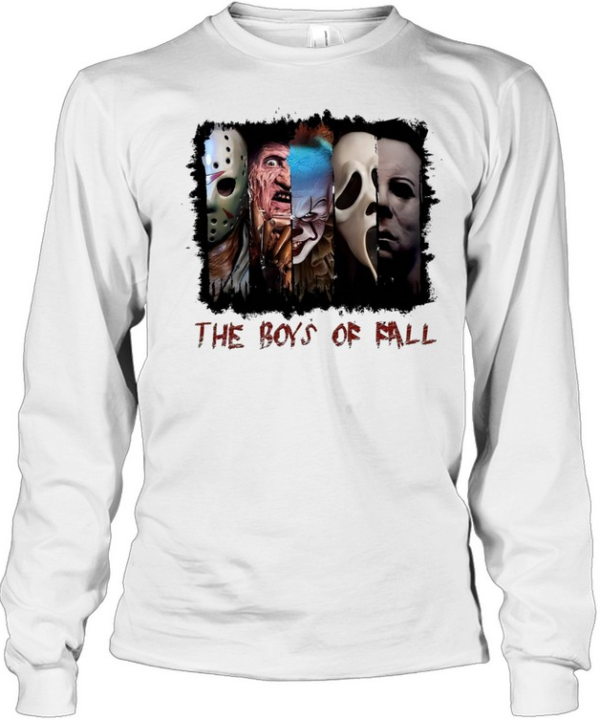 The Boys Of Fall Horror Slasher Squad Graphic Halloween Long Sleeved T-shirt