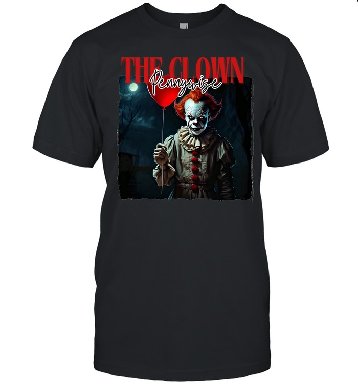 The Clown Pennywise Red Balloon IT Horror Movie Classic Men's T-shirt The Clown Pennywise Red Balloon IT Horror Movie Classic Men's T-shirt