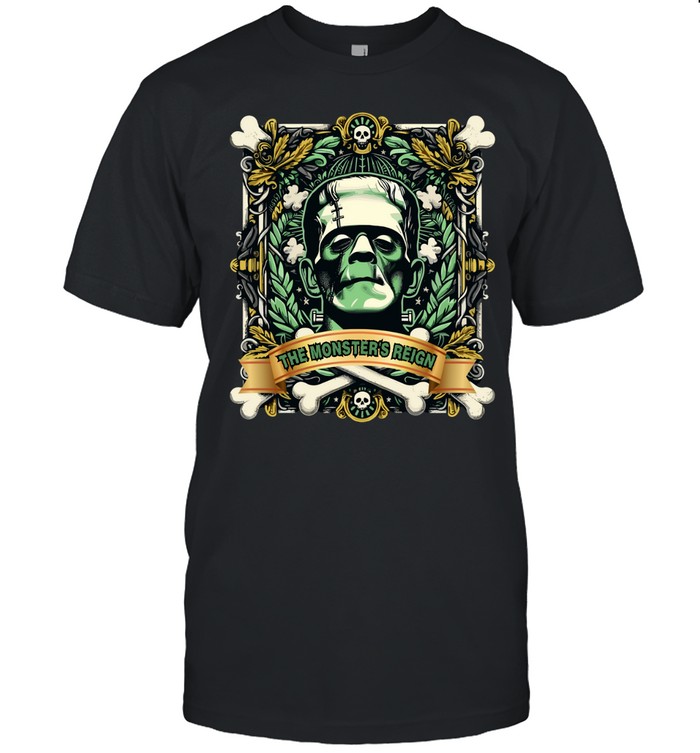 The Monster's Reign Frankenstein Halloween Horror Graphic T- Classic Men's T-shirt The Monster's Reign Frankenstein Halloween Horror Graphic T- Classic Men's T-shirt