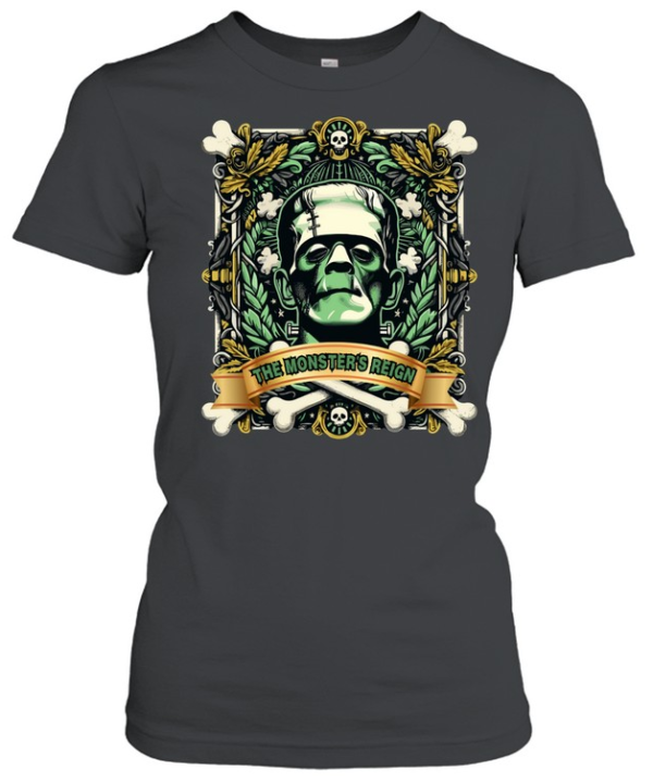The Monster's Reign Frankenstein Halloween Horror Graphic T- Classic Women's T-shirt