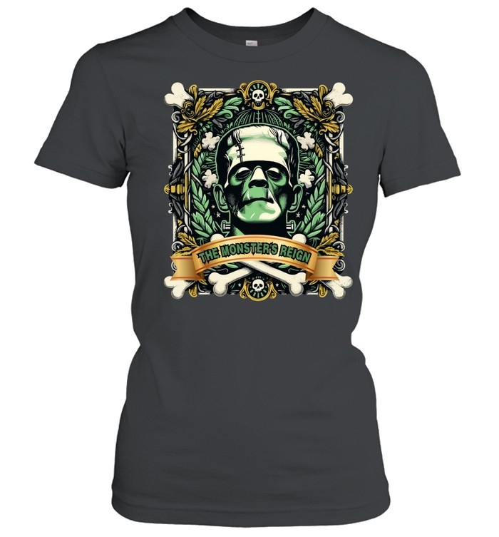 The Monster's Reign Frankenstein Halloween Horror Graphic T- Classic Women's T-shirt