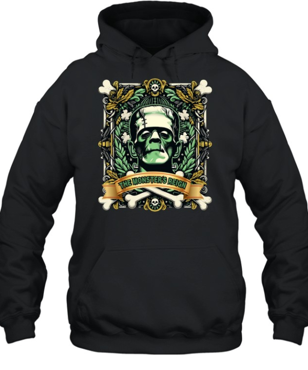 The Monster's Reign Frankenstein Halloween Horror Graphic T- Unisex Hoodie
