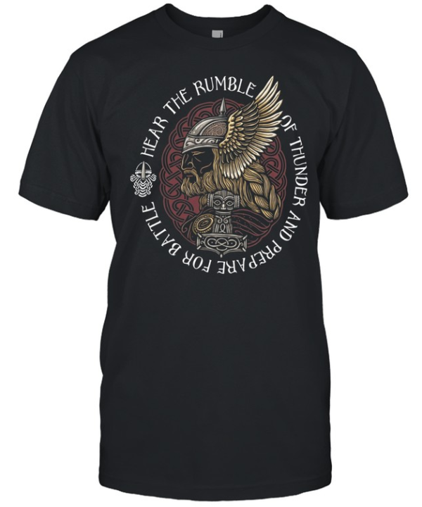 Thor Mjolnir Hear the rumble of thunder and prepare for battle Norse mythology  Classic Men's T-shirt