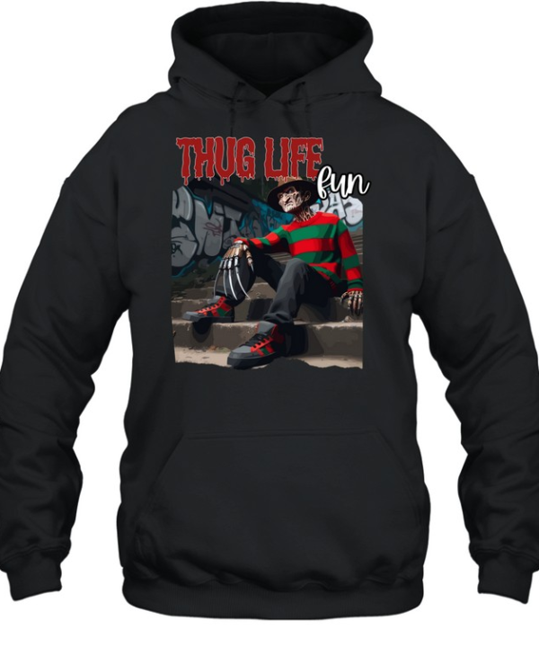 Thug Life Freddy Krueger Streetwear Drip Horror Slasher Unisex Hoodie