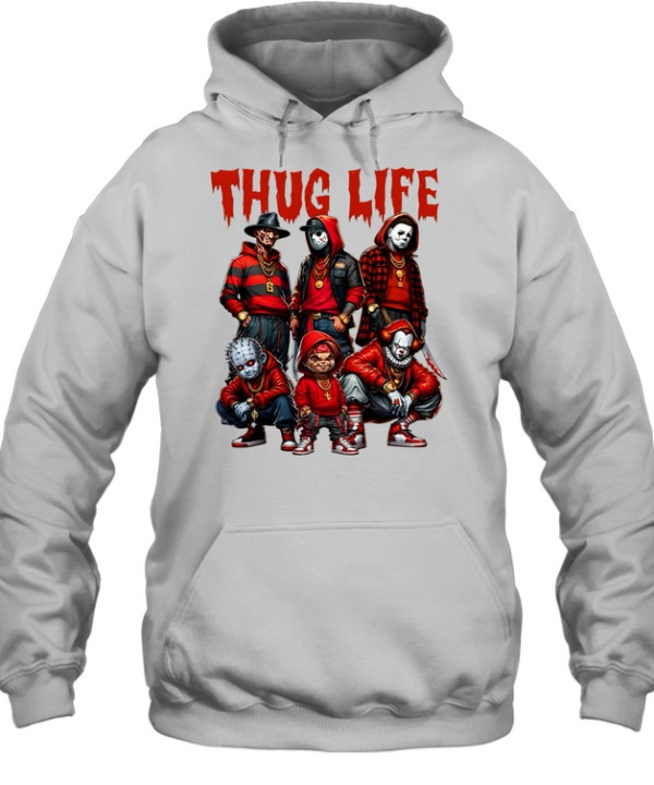Thug Life Horror Slasher Squad Hip Hop Streetwear Halloween  Unisex Hoodie