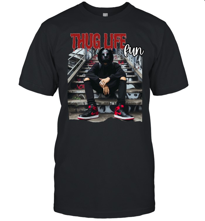 Thug Life Jason Voorhees Hockey Mask Streetwear Drip Horror Classic Men's T-shirt Thug Life Jason Voorhees Hockey Mask Streetwear Drip Horror Classic Men's T-shirt