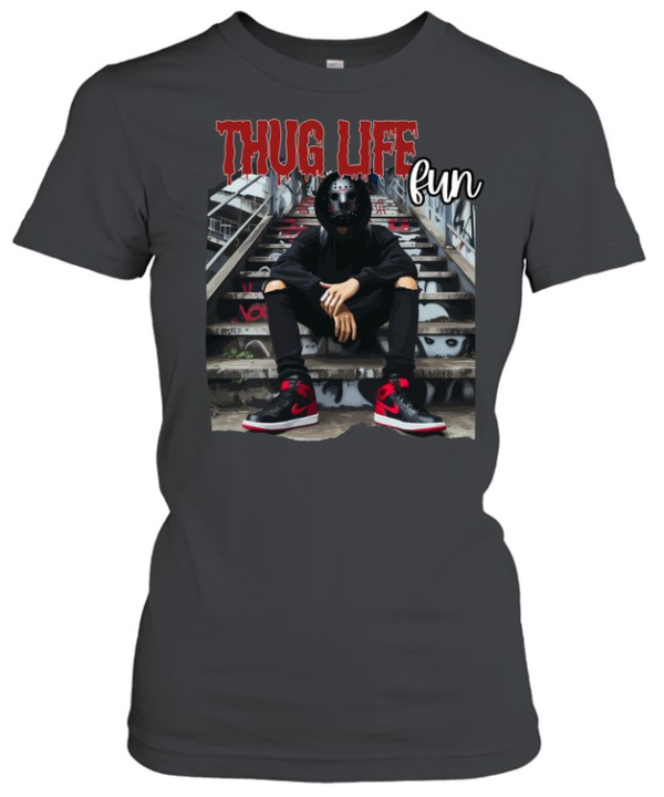Thug Life Jason Voorhees Hockey Mask Streetwear Drip Horror  Classic Women's T-shirt