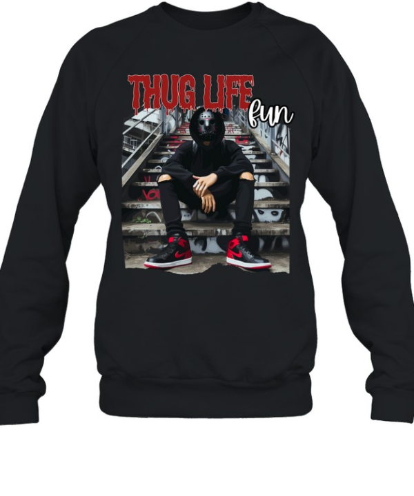 Thug Life Jason Voorhees Hockey Mask Streetwear Drip Horror Unisex Sweatshirt