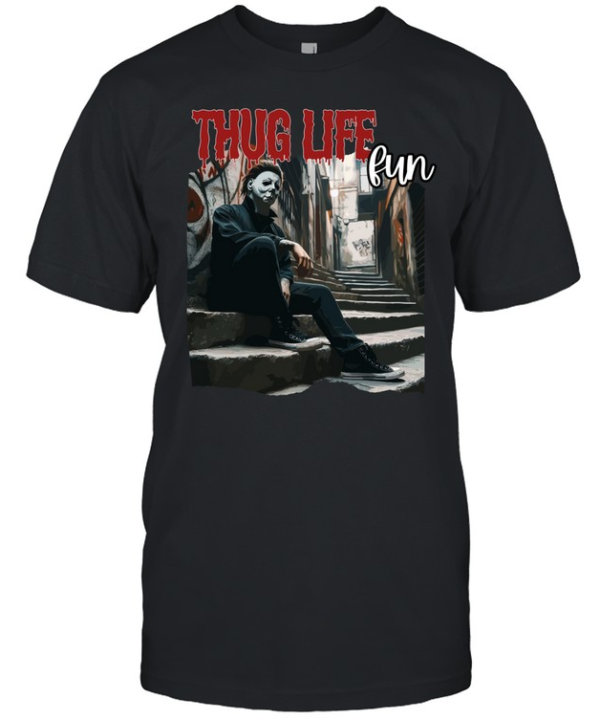 Thug Life Michael Myers Streetwear Horror Slasher Alley  Classic Men's T-shirt