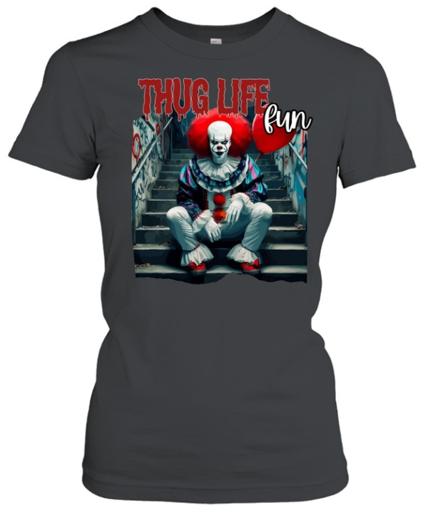 Thug Life Pennywise Red Balloon Streetwear Drip Horror Clown Graphic  Classic Women's T-shirt