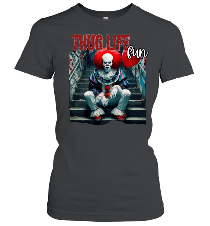 Thug Life Pennywise Red Balloon Streetwear Drip Horror Clown Graphic Classic Women's T-shirt