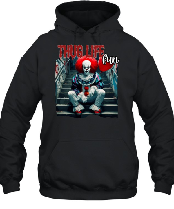 Thug Life Pennywise Red Balloon Streetwear Drip Horror Clown Graphic Unisex Hoodie